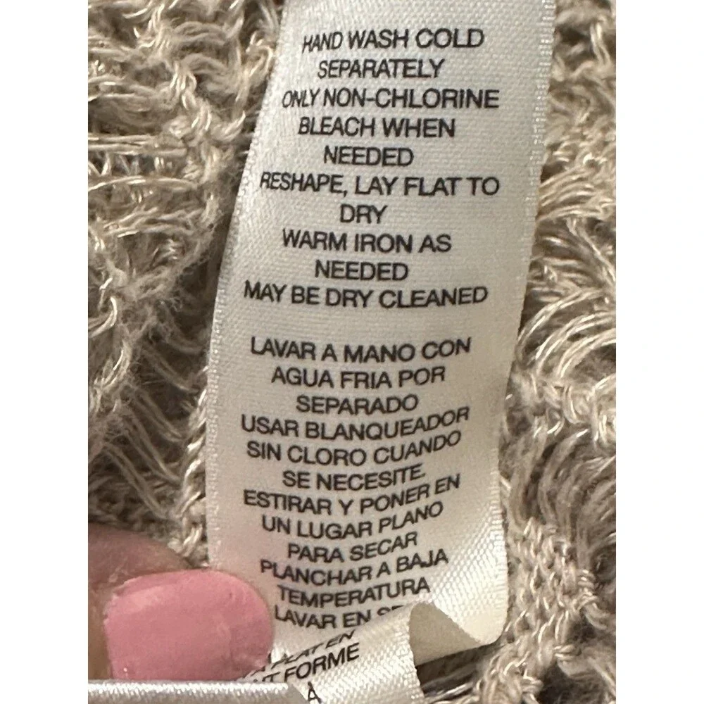 Chico's Women Size 2 (US L) Linen Blend Layered Hem Cardigan Timeless Essential